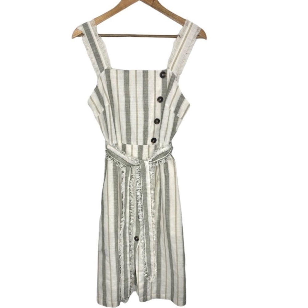 Stitch Fix Heatherly Maria Linen Blend Midi Dress Ivory NWT